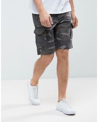 Jack and Jones Jack Jones Intelligence Cargo Shorts In Loose Fit With Camo Print