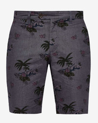 Ted Baker Tropical Print Cotton City Shorts
