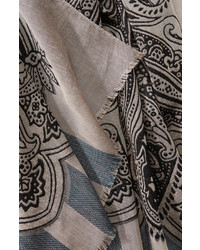 Etro Wool Silk Blend Printed Scarf