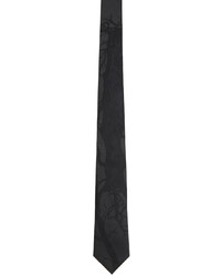Burberry Black Silk Jacquard Elm Classic Cut Tie