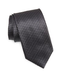 Canali Neat Silk Tie In Charcoal At Nordstrom