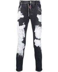 DSQUARED2 Distressed Paint Splatter Skinny Jeans