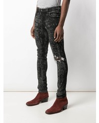 Amiri Distressed Python Skinny Jeans