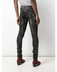 Amiri Distressed Python Skinny Jeans