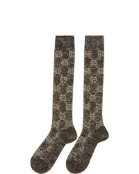 Gucci Black Crystal Gg Socks