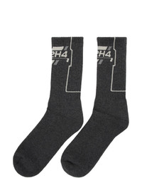 C2h4 Grey Company Logo Socks