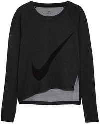 Nike Sphere Dry Printed Stretch Jersey Sweatshirt Charcoal