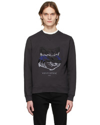 MAISON KITSUNÉ Black Big Fox Embroidery Sweatshirt