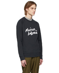 MAISON KITSUNÉ Black Handwriting Clean Sweatshirt