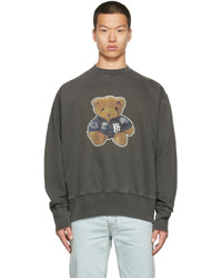 We11done Grey Glow In The Dark Teddy Bear Sweatshirt