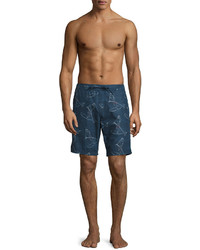 Orlebar Brown Lawrence Paddlin Print Relaxed Fit Swim Trunks Navy