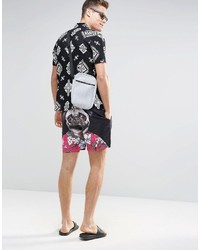Asos Swim Shorts With Pug Print In Mid Length