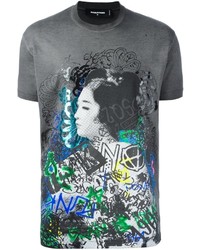 DSQUARED2 Graffiti Geisha Print T Shirt
