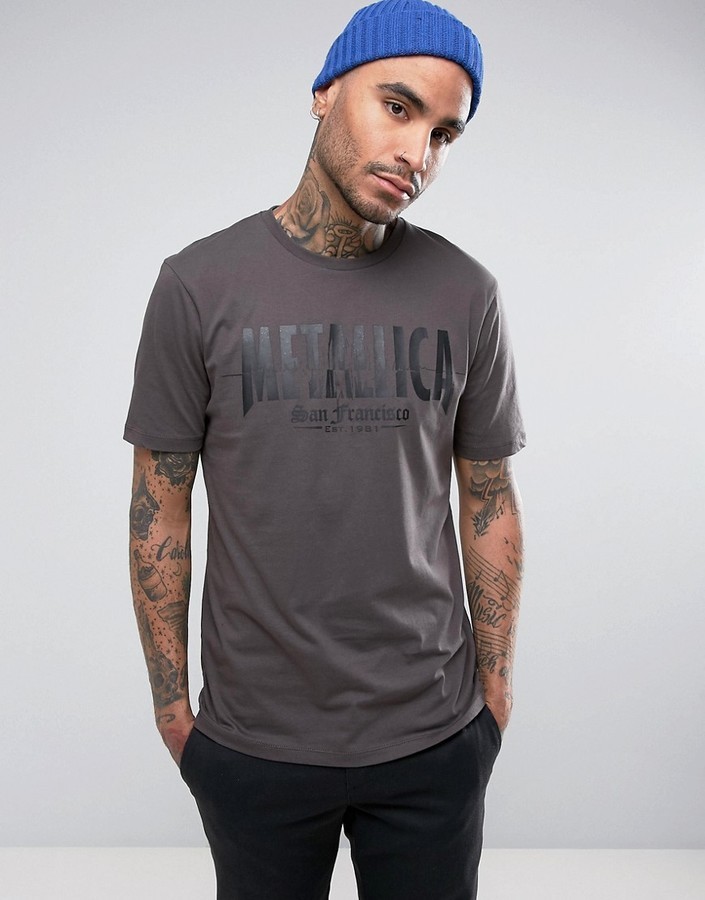Asos Metallica Relaxed Band T Shirt With Matte Print, $23 | Asos | Lookastic