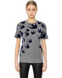 McQ by Alexander McQueen Sparrow Printed Cotton Jersey T Shirt