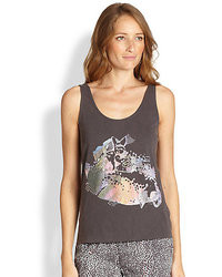 By Zoé By Zoe Charcoal Printed Tank Top
