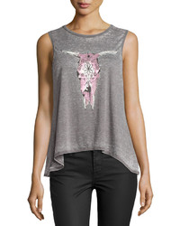 Chaser Cow Skull Graphic Tank Coal