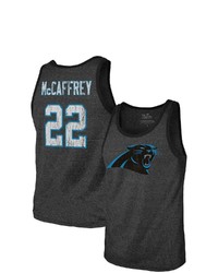 Majestic Threads Fanatics Branded Christian Mccaffrey Black Carolina Panthers Name Number Tri Blend Tank Top At Nordstrom
