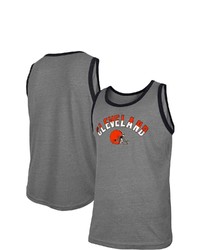 New Era Heathered Gray Cleveland Browns Ringer Tri Blend Tank Top In Heather Gray At Nordstrom