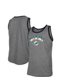 New Era Heathered Gray Miami Dolphins Ringer Tri Blend Tank Top In Heather Gray At Nordstrom