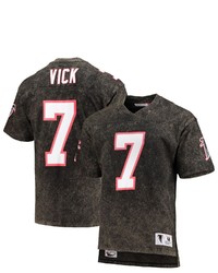 Mitchell & Ness Michl Vick Black Atlanta Falcons Retired Player Name Number Acid Wash T Shirt