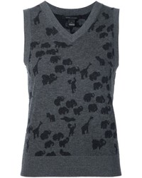 Charcoal Print Vest