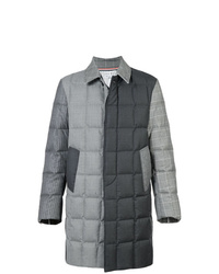 Thom Browne Downd Classic Bal Collar Overcoat In Funmix In Prince Of Wales Heavy Wool