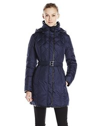 Kensie Quilted Belted Down Coat