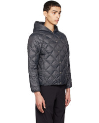 TAION Gray Hooded Down Jacket