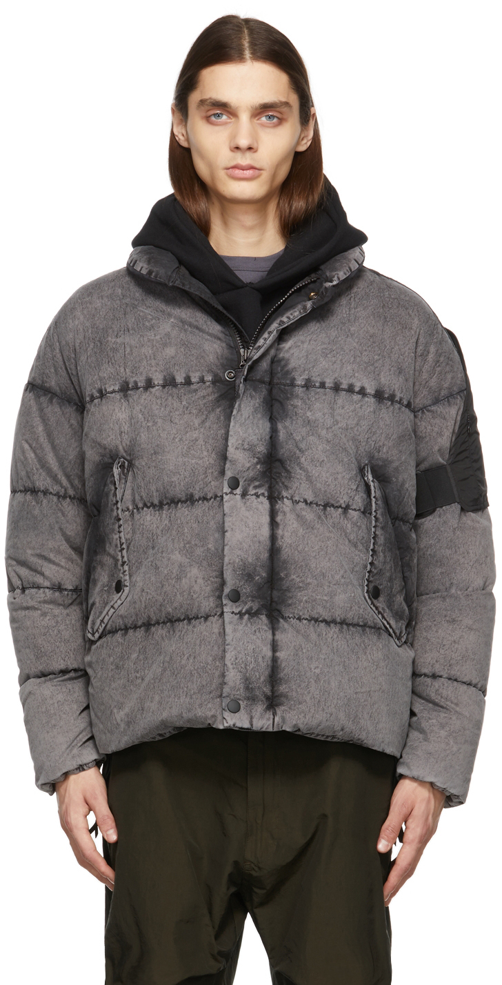 Nemen Grey Kaos Discharged Down Jacket, $2,150 | SSENSE | Lookastic