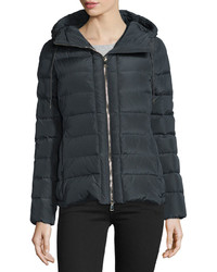 Moncler Idrial Hooded Short Puffer Jacket Charcoal
