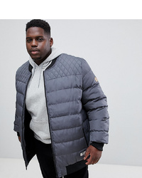 Duke King Size Quilted Bomber Jacket In Charcoal