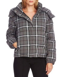 Vince Camuto Plaid Hooded Puffer Jacket