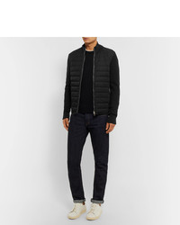 Tom Ford Slim Fit Ribbed Merino Wool And Quilted Shell Down Jacket