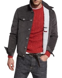 Charcoal Quilted Corduroy Jacket