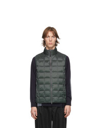 TAION Grey Down Basic High Neck Puffer Vest