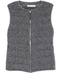 Fabiana Filippi Pebbled Knit Front Quilted Down Vest