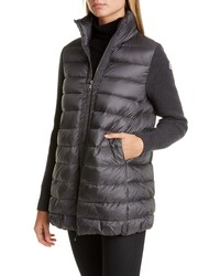 Moncler Quilted Down Wool Long Cardigan