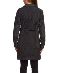Black Charcoal Quilted Moto Coat