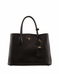 Prada Quilted Double Large Leather Top Handle Bag