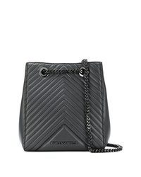 Charcoal Quilted Leather Bucket Bag