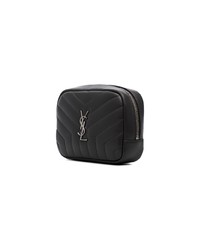 Saint Laurent Charcoal Grey Quilted Leather Clutch Bag