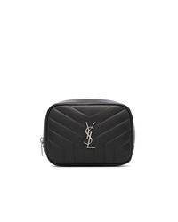 Saint Laurent Charcoal Grey Quilted Leather Clutch Bag