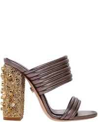 Le Silla 110mm Quilted Leather Sandals Wcrystals