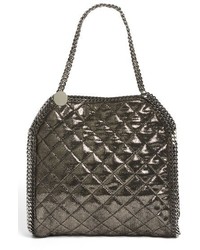 Charcoal Quilted Leather Tote Bag