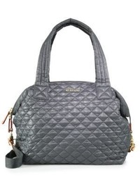 Charcoal Quilted Nylon Crossbody Bag