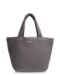 Charcoal Quilted Nylon Tote Bag