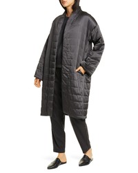 Eileen Fisher Quilted Silk Coat