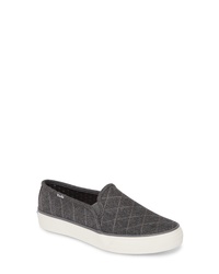 Charcoal Quilted Slip-on Sneakers