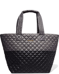 MZ Wallace Metro Two Tone Quilted Shell Tote Gray